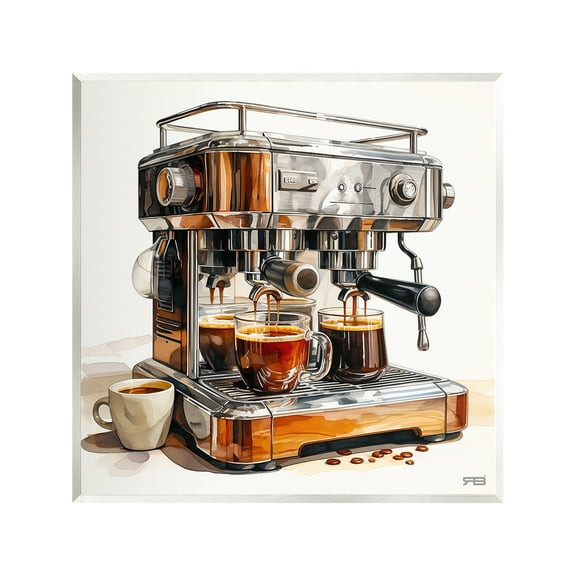 Stupell Industries Sleek Espresso Machine Food & Beverage Painting Unframed Art Print Wall Art, 12 x 12