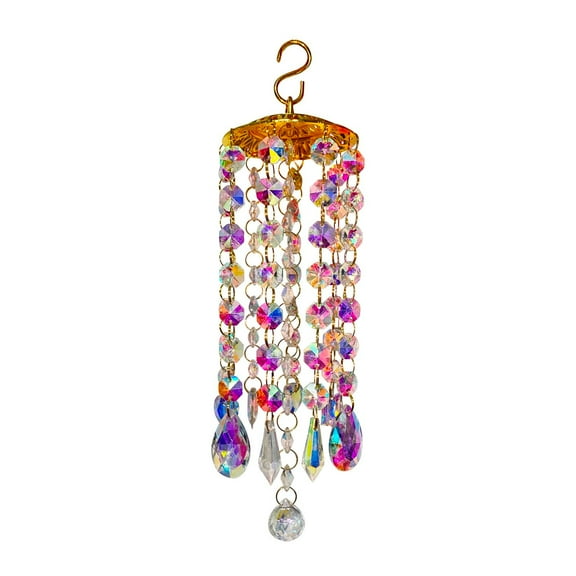Colorful Crystal Chandelier Wind Chimes, Outdoor Patio and Lawn Decorative Hanging Ornaments, Vibrant Plastic Wind Chimes for Garden and Gift Decoration