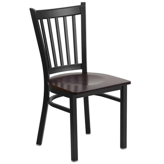 Bowery Hill Restaurant Dining Chair in Black and Walnut