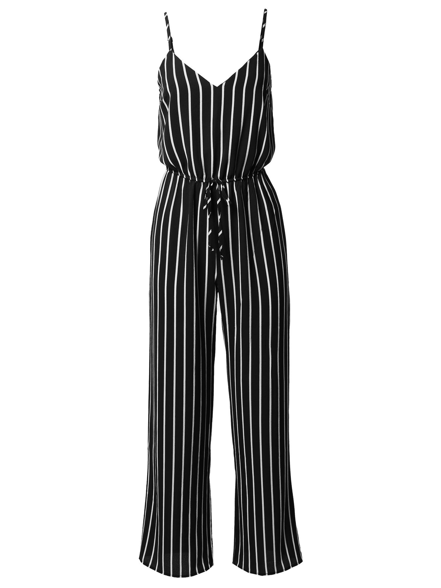 black and white striped romper pants