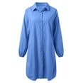 thumbnail image 4 of Kcodviy Robe Chemise pour Femmes et Robe Longueur Genou pour Femmes Décontractée Ample Robes Maxi Robe Maxi Femmes Été Robe Décontractée Robes d'Enseignante Robe d'Été pour Femme, 4 of 4