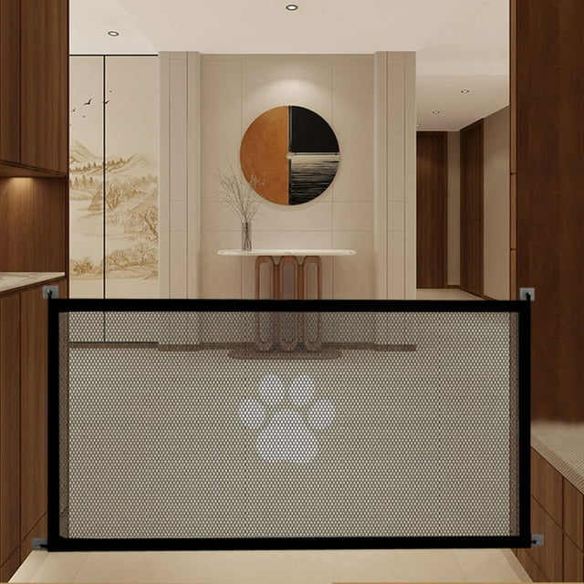 Portail en Maille pour Chien Intérieur, Portail en Maille Portable Léger, Clôture Sécurisée Facile à Installer, Clôture de Protection pour Animaux pour Portes Escaliers Intérieur Extérieur