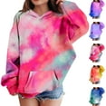 thumbnail image 5 of Mercatoo Teen Girls Cute Tie Dye Hoodies Fleece Warm Oversized Pullover Sweatshirts Kids Gradient Color Cotton Hoodie Clothes, 5 of 8