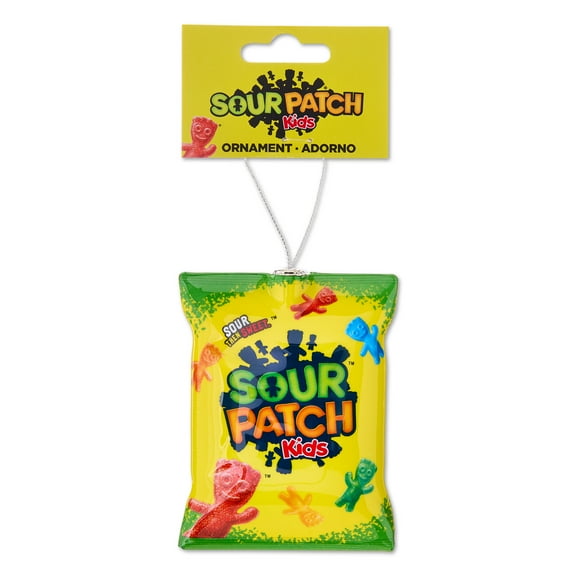 Sour Patch Kids Decoupage Holiday Ornament, Yellow, Plastic, Collectible, by Ruz