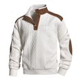 thumbnail image 2 of RXMEKW Color Block Quarter Zip Sweatshirt for Men with Stand Collar Long Sleeve for Spring Fall Polyester Knit, 2 of 9