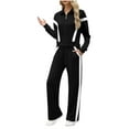 thumbnail image 3 of Dxzfnsa Lounge Sets for Women Womans Fashion Solid Color Tracksuits Zipper Up Sweatshirts and Elastic Waist Pockets Pants Sets 2 Piece Long Sleeve Jogger Sets, 3 of 6