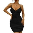thumbnail image 1 of Robe Mini Dos Nu pour Femmes Robe Courte Sans Manches Ajustée Tenue de Vacances, 1 of 7
