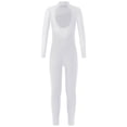 thumbnail image 2 of inlzdz Gymnastics Leotards for Girls Sheer Mesh One-Piece Bodycon Jumpsuit Workout Unitard Biketard White 10, 2 of 5
