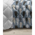 thumbnail image 3 of Whale Down Alternative Comforter, Ocean Inspired Pattern with Geometrical Borders Fish and Scallops, Microfiber Quilt for All Season, 5 Sizes, Turquoise Lilac Blue, by Ambesonne, 3 of 3