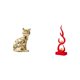 thumbnail image 1 of Figura decorativa de gato con forma de llama, escultura animal, adorno artístico para chimenea, estatua abstracta de resina con forma de fuego, adorno, 1 of 8