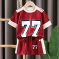 thumbnail image 2 of Gubotare Kids Outfits Girls 2 Piece Outfits Fashion Tracksuits Short Sleeve Tshirts and Loose Casual Shorts with Pockets Sets Size 7-8 (Red,7-8 Years), 2 of 5