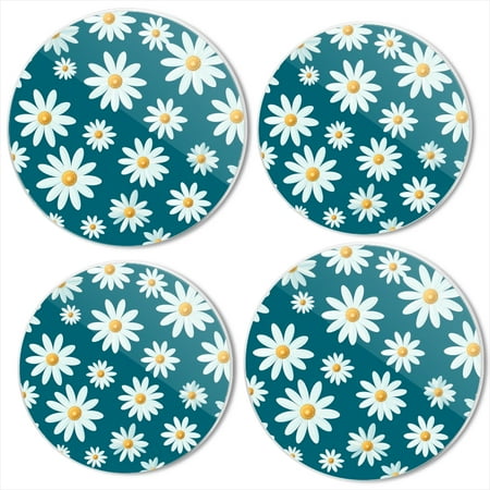 

Bahomeck Electric Stove Burner Covers Set Of 4 White Daisies On Teal Background Metal Gas Stove Burner Covers Protecting Gas Stoves 8 Inch And 10 Inch