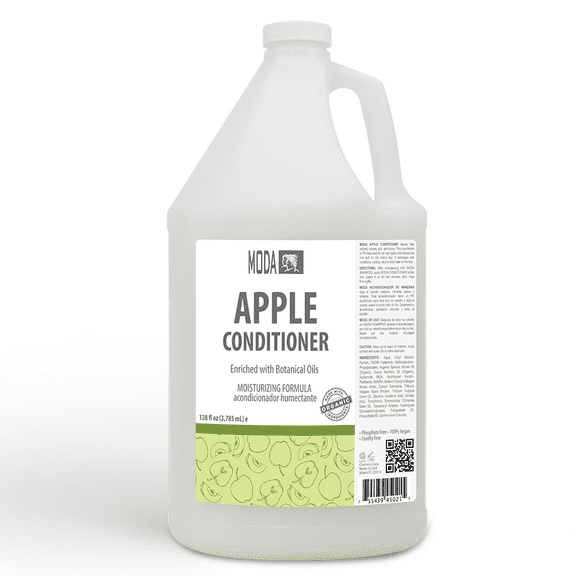 MODA - Moisturizing Conditioner for all Hair Types, Apple, 128 Oz, Professional - Strengthens, Moisturizes, Leaves Hair Soft and Shiny, Adds Volume, Protects Color and Restore
