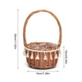 thumbnail image 2 of Container Rolling Pin Rattan Flower Basket Vegetable Storage Wedding Party Decor For Home Kitchen Garden Planter Holder, 2 of 9