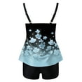 thumbnail image 5 of Yammkia Women Tankini Women's Tankini Sets Two Piece Swimsuit Scoop Neck Ruched Adjustable Straps Drawstring Mid Rise(Light Blue,XXXL), 5 of 5