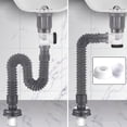 thumbnail image 3 of Bathroom Sink Drain Pipe: Straight Or Side Discharge Smell-Proof & Easy Install! Gray, 3 of 9