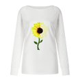 thumbnail image 4 of Mode Femme T-Shirt à Manches Longues Col Rond Automne Imprimé Dentelle Chandail en Molleton Blouse Ample, 4 of 8