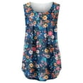 thumbnail image 5 of Summer Saving Wycnly Tank Top for Women Floral Round Neck Sleeveless T Shirts Button Down Loose Flowy Pleated Swing Vest Tunic Navy XL Up to 65% off, 5 of 6