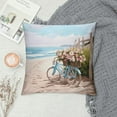 thumbnail image 2 of Chilfamy Short Plush Pillowcase 1 Piece Pillow Case Seaside Bicycle White, 2 of 5
