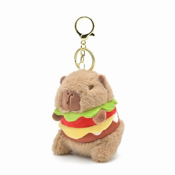 Cosplay Capybara Plush Keychain Pendant Cartoon CarKey Hangings Handbag Decoration Women Bag Ornament Doll Birthday Gift