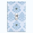thumbnail image 1 of Metal Light Switch Plate Outlet Cover (Damask Blue - Single Toggle), 1 of 2