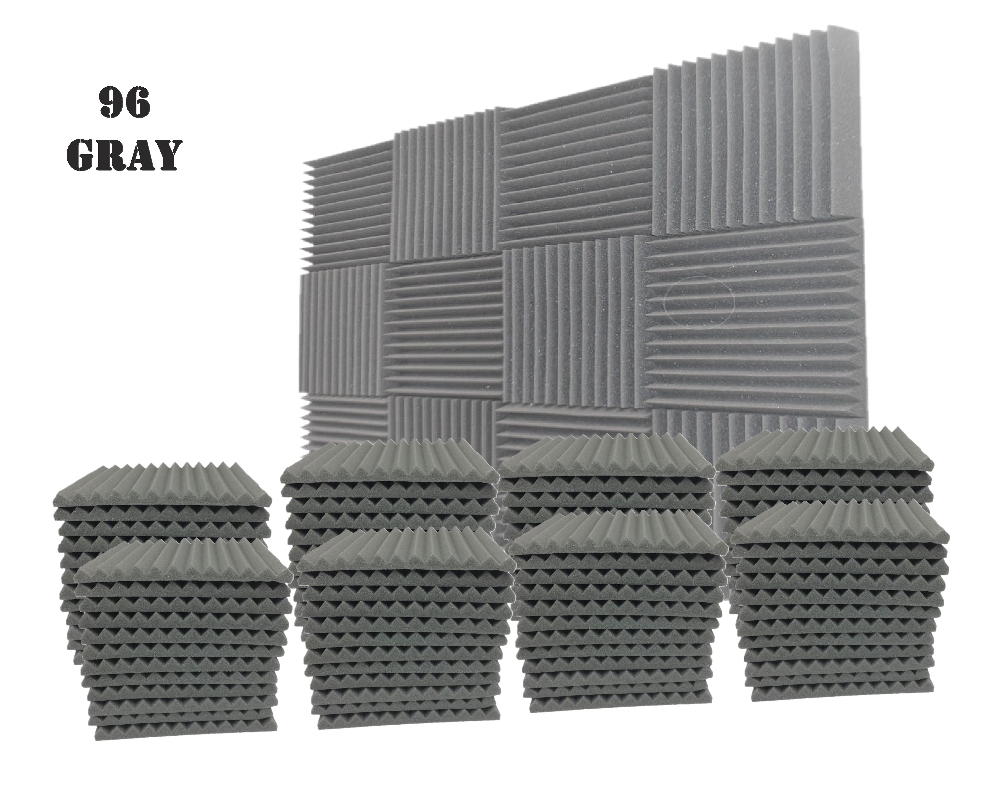 96 Packs Acoustic Foam Tiles Wall Record Studio Sound Proof 12 x 12 x 1