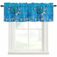 thumbnail image 4 of Kitchen Valances for Window, Blue Sea Turtles Motherfish Sea Gall Shells Light Filtering Rod Pocket Valance Curtain, Oceans Corals Short Curtains Window Topper for Bedroom Living Room 42x12in, 4 of 9