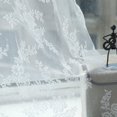 thumbnail image 7 of 1/2 Panels Curtains Sheer Lace Mesh Curtain Embroidered Floral Window Voile Valance Drapes for Bedroom Living Room, 7 of 7