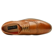 Bruno Marc Moda Italy Mens Prince Classic Modern Formal Oxford Wingtip Lace Up Dress Shoes 6.5-15 Brogue Oxford Shoes Prince-3 Brown Size 10