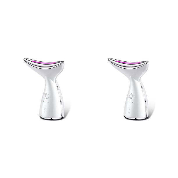 Masajeador de calor Seitruly para cuello con luz LED recargable antienvejecimiento 2Conjunto Blanco