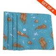 thumbnail image 4 of Home Otter Repeats The Sea Placemats Set Of 4 Washable Wipeable Place Mats Place Mats For Festival, Parties, Family Dinner (12 X 18inch), 4 of 6