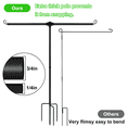 thumbnail image 4 of Garden Flag Stand Holder with 4 Prong Base for Double Flags - 3/4 Inch Extra Thick Heavy Duty Yard Flag Holder for Outside 12x18 Home Patio Decor, 4 of 6