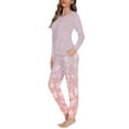 thumbnail image 2 of FKELYI 2 Pieces Pink Sakura Women Pajamas Lightweight Party Nightwear for Women Pajama Durable Long Sleeve Pjs for Women Size M, 2 of 4