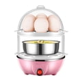 thumbnail image 2 of Huevo Al Vapor Mini escalfador de huevos, vaporizador eléctrico de 2 capas para huevos, herramienta de cocina con apagado automático (rosa), 2 of 8