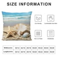 thumbnail image 5 of Seashell Starfish Sandy Beach Pillow Covers for Couch Sofa Indoor Outdoor Pillow Case high-quality Summer for Car Couch Bedroom 1PC 22x22in, 5 of 5