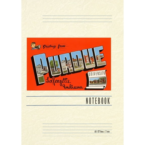 Vintage Lined Notebook Greetings from Purdue, (Paperback)