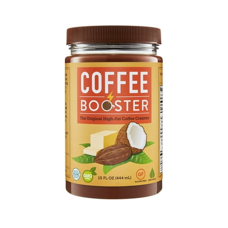 Coffee Booster Cacao: The Original High Fat Coffee Creamer - All Natural Organic Blend of Grass-fed Ghee (Butter fat) and Coconut