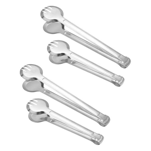 4 pinzas multifuncionales para alimentos de acero inoxidable para alitas de pollo.