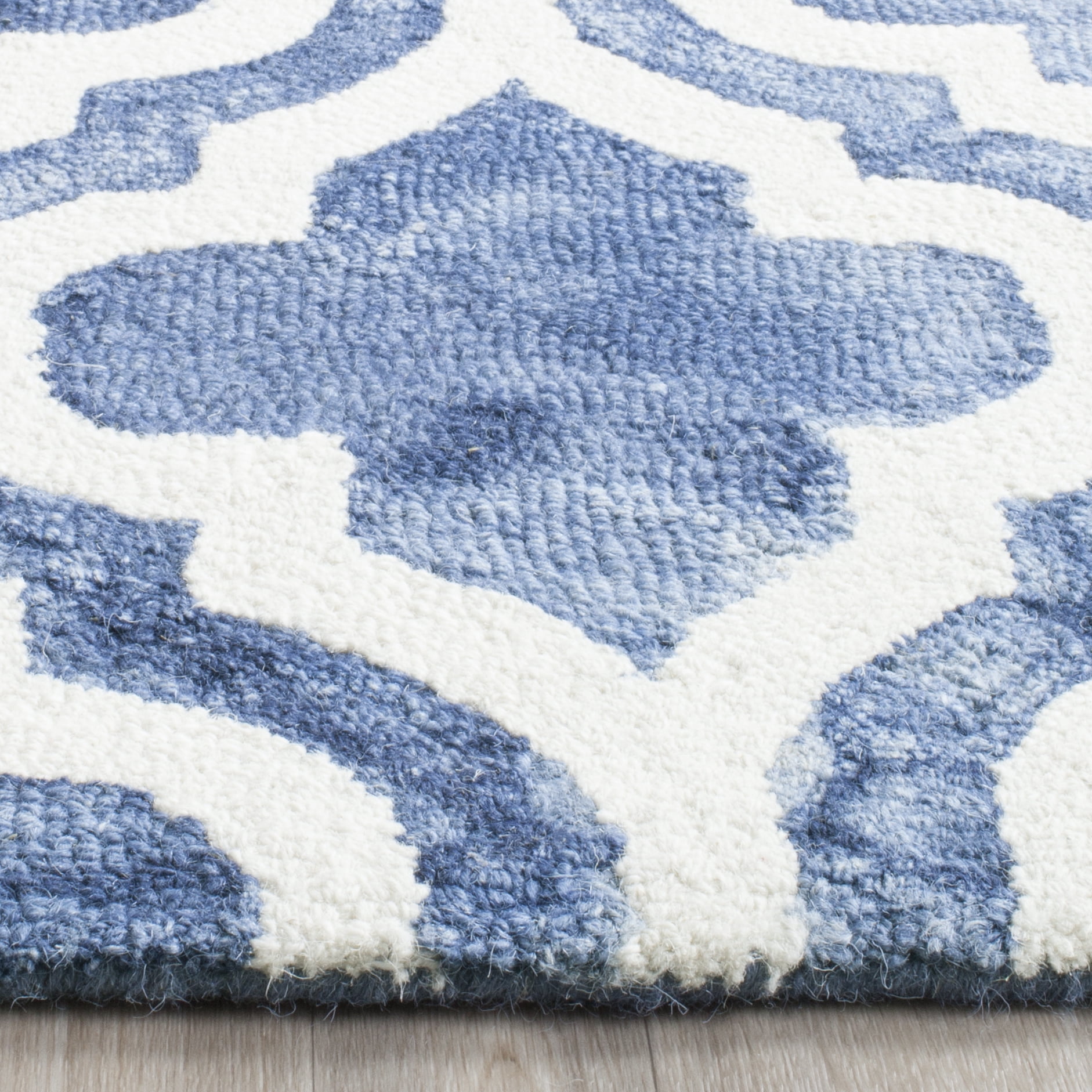 Safavieh Dip Dye Jolyon Geometric Wool Area Rug, Blue/Ivory, 9' x 12'