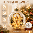 thumbnail image 3 of 3D Lighted Christmas Ball Ornament, Glowing Holiday Hanging Decoration with Warm LED Mini Scene, Decorative Tree Accent for Christmas Trees, Windows, Mantels, Parties and Seasonal Displays, Style E, 3 of 6