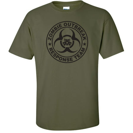 Zombie Outbreak Response Team Short Sleeve T-Shirt in Military Green