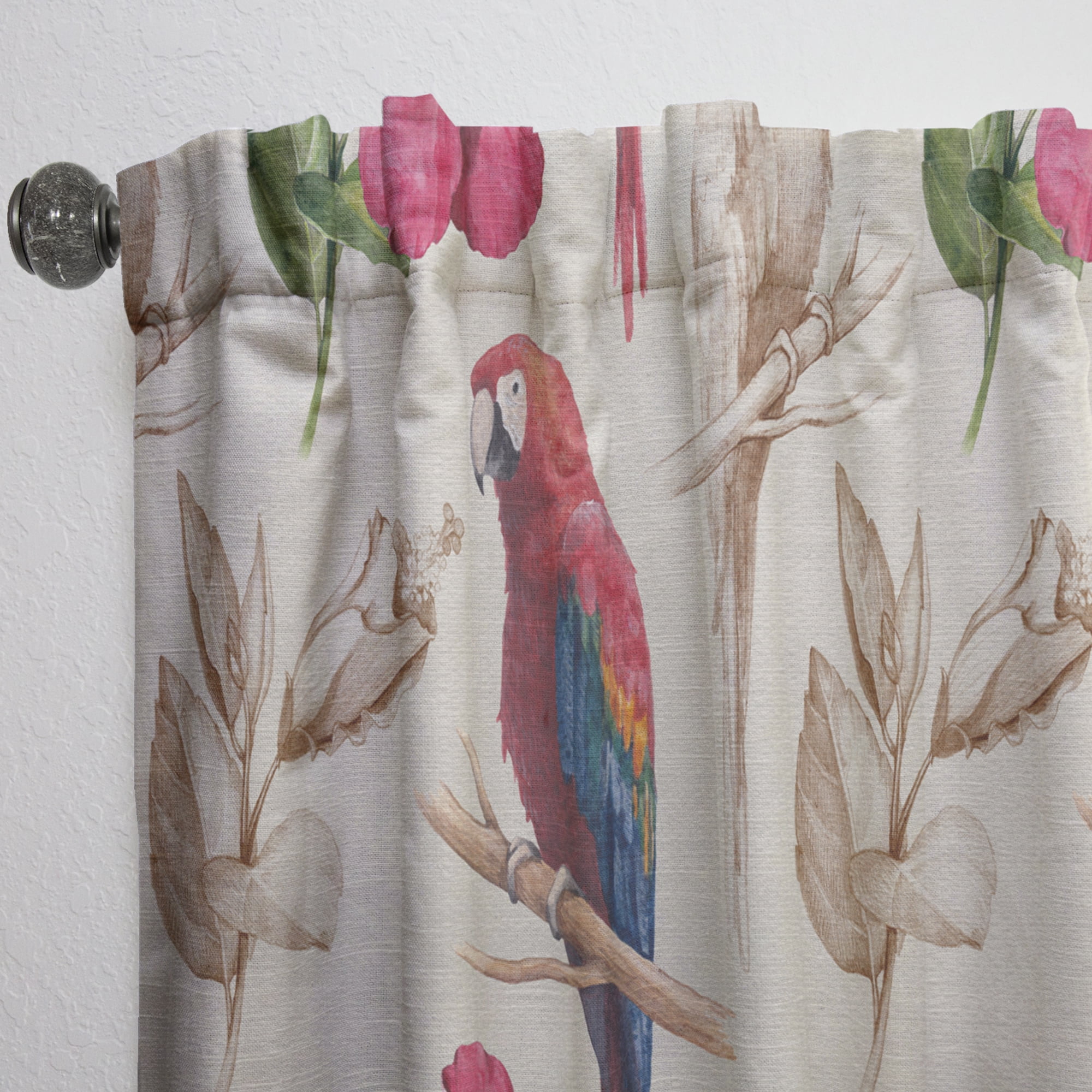 Designart 'Blossom Pink XXXVII' Floral Curtain Panel