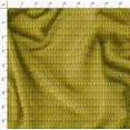 thumbnail image 4 of Soimoi Yellow Moss Georgette Fabric Flower & Rabbit Folk Art Printed Fabric 1 Yard 42 Inch Wide, 4 of 5