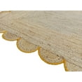 thumbnail image 4 of Hand Woven Farmhouse Jute Area Scalloped Rug Natural Scallop Pattern Jute Bohemian Base Yellow Trim Rug (Yellow, 7'x7'), 4 of 4