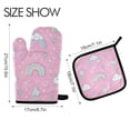 thumbnail image 2 of Yayeee Oven Mitts and Pot Holder Set of 2 Heat Resistant Kitchen Gloves Baking Hot Pad, Ice Cream Rainbow Pattern, 2 of 5