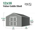 thumbnail image 4 of Little Cottage Co. 12x18 Value Gable Shed with Floor, Outdoor Wood Storage Do-It-Yourself Precut Kit, 4 of 14