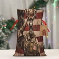 thumbnail image 5 of Xecao Patriotic Deer Soldier Salute Print Burlap Gift Bags with Drawstring and Gift Tags, Gift Bags, Burlap Bags, Jute Bags for Party, Christmas, DIY Craft Bags-Medium, 5 of 9