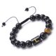 thumbnail image 1 of Jumpingount 26 pulseras con letras ajustables de 10mm, cuentas de piedra de ojo de tigre de ónix negro Natural, de cuerda trenzada, regalo Ropa, zapatos y accesorios Miscelánea No.18 Jumpingount AP006886-18, 1 of 6