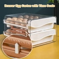 thumbnail image 4 of Egg Tray with Time Scale Transparent Lid Drawer Type Refrigerator Dumpling Eggs Storage Box Kitchen Gadget Daily Use, 4 of 8