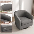 thumbnail image 5 of Swivel Accent Chair for Living Room Barrel Club Chair 2 Sets, Modern Upholstered Barrel Swivel Arm Chair-Gray, 5 of 6